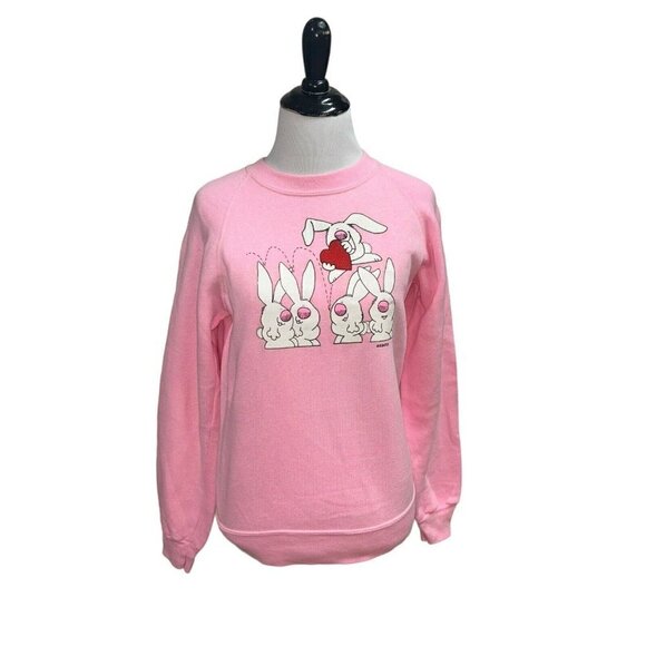 Sportswear Sweaters - Sportswear Vintage 1980's Women's S Small Kersten Brothers Bunny Sweater Pink